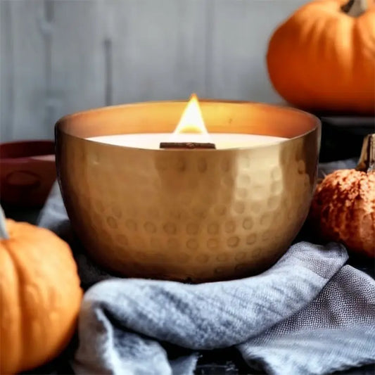 Pumpkin & Persimmons -Solid Brass 14oz Pure Soy Candle